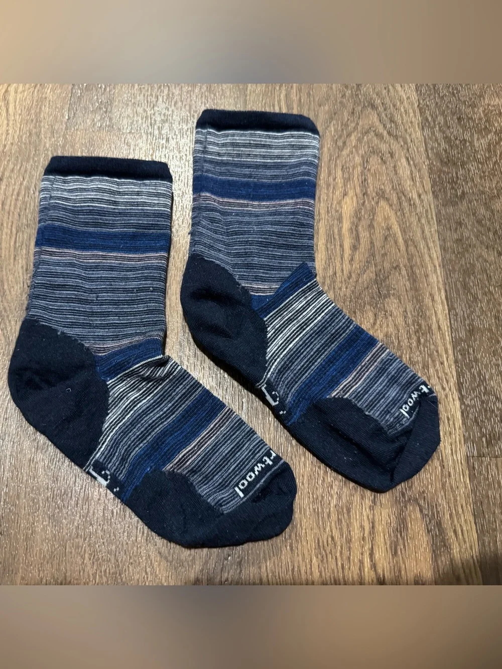 Smartwool Everyday Crew Socks Blue Striped Women’s Size Small